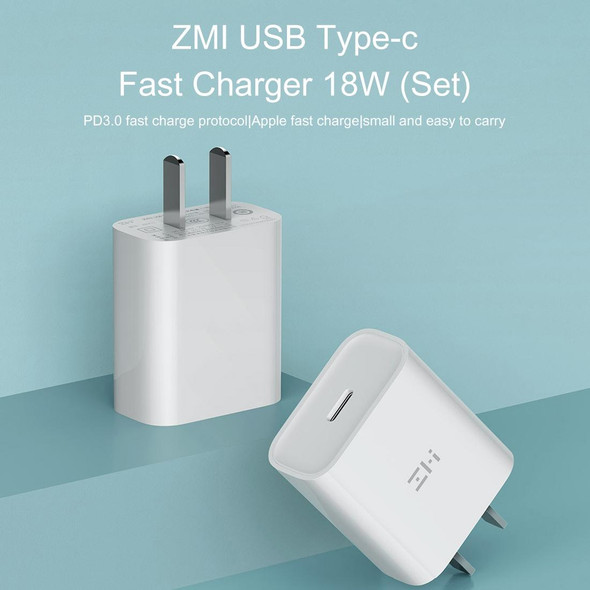 Original Xiaomi Youpin ZMI 20W Type-C / USB-C Quick Charger Power Adapter, US Plug(White)