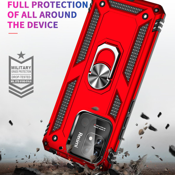 For Xiaomi Redmi 12C / 11A Shockproof TPU + PC Phone Case with Holder(Red)