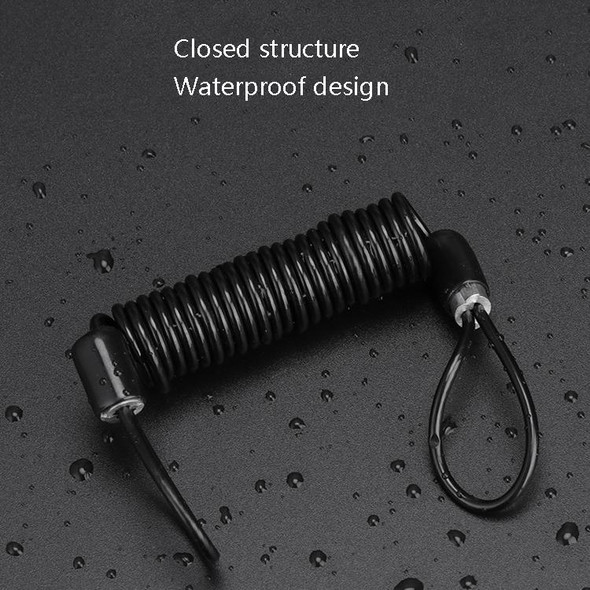 5 PCS Bicycle Portable Reminder Rope Motorcycle Helmet Anti-Theft Spring Rope Travel Wire Rope(Black)