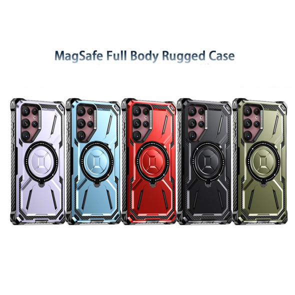 For Samsung Galaxy S21 Ultra 5G Armor Series MagSafe Magnetic Holder Phone Case(Black)