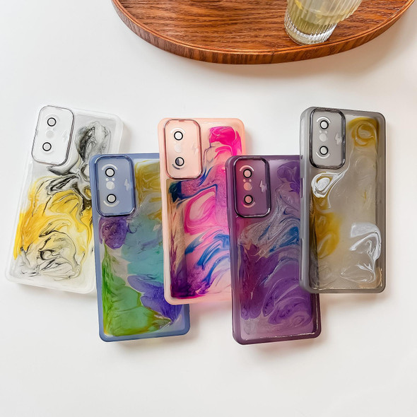 For Xiaomi Redmi K40 Gaming Oil Painting Electroplating TPU Phone Case(Grey)