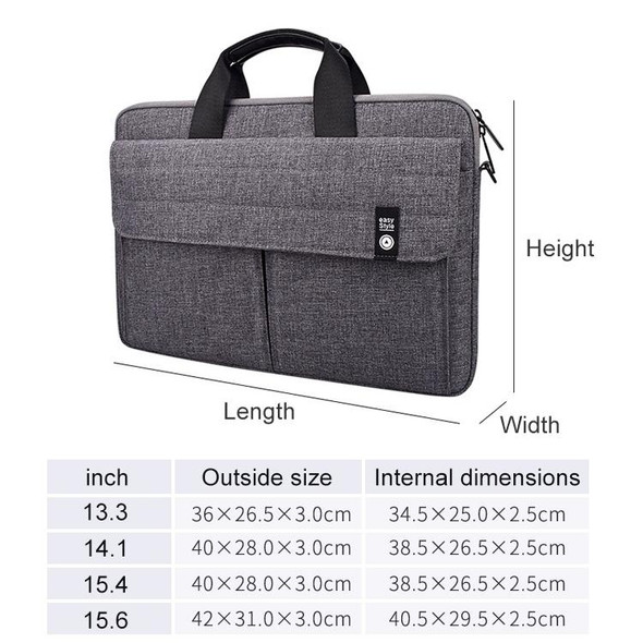 ST08 Handheld Briefcase Carrying Storage Bag with Shoulder Strap for 14.1 inch Laptop(Grey)