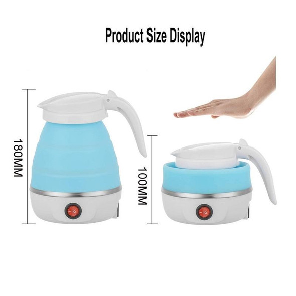 Portable Folding Silicone Electric Kettle for Household Travel UK Plug(Blue)