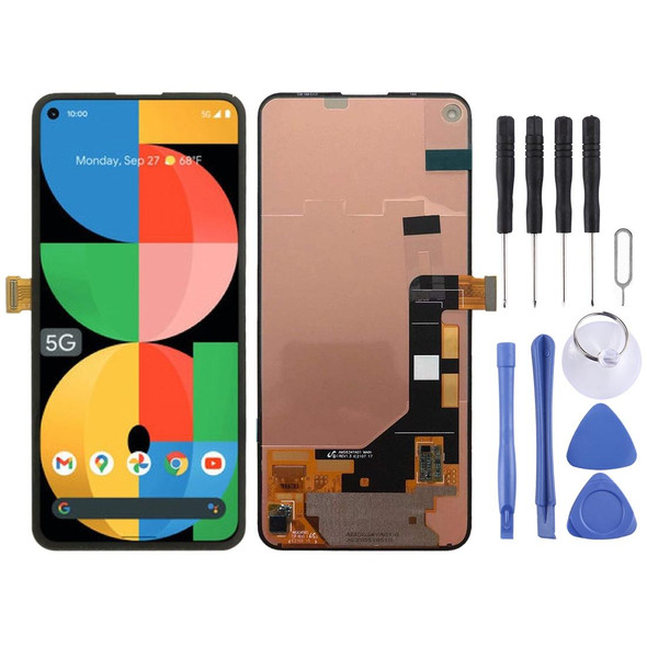 OLED HDR LCD Screen and Digitizer Full Assembly for Google Pixel 5A 5G 2021 (Black)