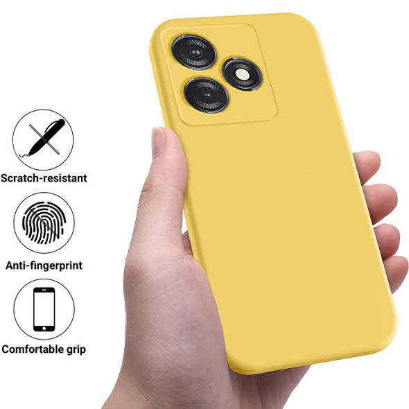 For Tecno Spark 10 4G / 10C 4G Pure Color Liquid Silicone Shockproof Phone Case(Yellow)