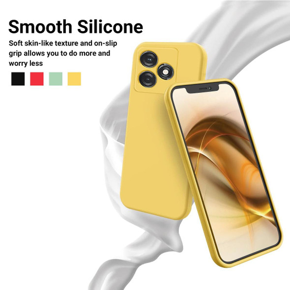 For Tecno Spark 10 4G / 10C 4G Pure Color Liquid Silicone Shockproof Phone Case(Yellow)
