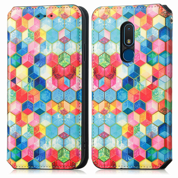 For Nokia C3 CaseNeo Colorful Magnetic Leatherette Phone Case(Magic Space)