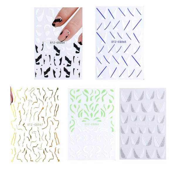 10pcs French Style Manicure Sticker Pop Stripe Line Nail Sticker(Stz-CS068)