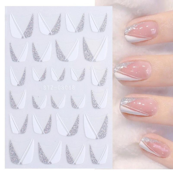 10pcs French Style Manicure Sticker Pop Stripe Line Nail Sticker(Stz-CS068)