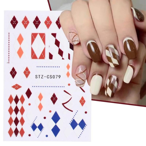 10pcs French Style Manicure Sticker Pop Stripe Line Nail Sticker(Stz-CS079)