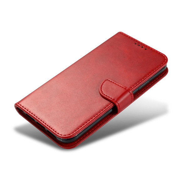 For Samsung Galaxy A50 Calf Texture Buckle Horizontal Flip Leatherette Case with Holder & Card Slots & Wallet(Red)