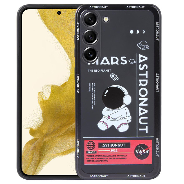 For Samsung Galaxy A32 5G Astronaut Pattern Silicone Straight Edge Phone Case(Mars Astronaut-Black)