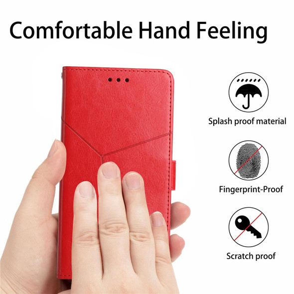 For vivo Y22 4G Global / Y35 4G Global HT01 Y-shaped Pattern Flip Leather Phone Case(Red)