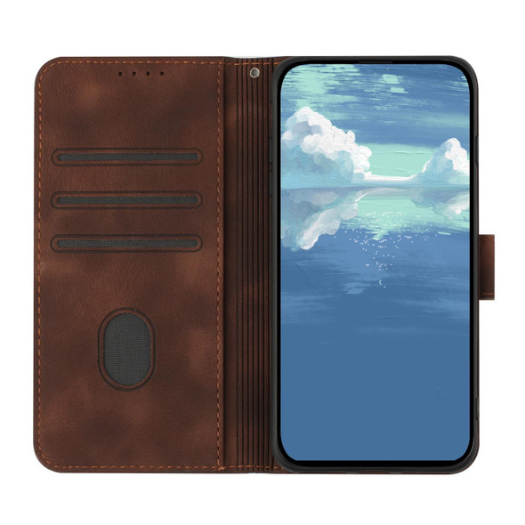 For Xiaomi Redmi Note 11 Pro 4G/5G Global Line Pattern Skin Feel Leather Phone Case(Coffee)