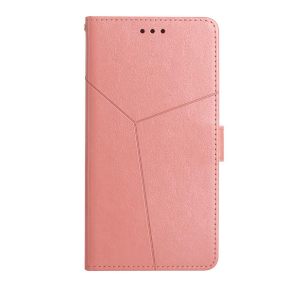 For vivo V27E 4G Global HT01 Y-shaped Pattern Flip Leather Phone Case(Pink)