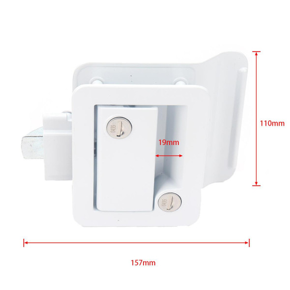 A5981-02 White RV Paddle Entry Door Lock Latch