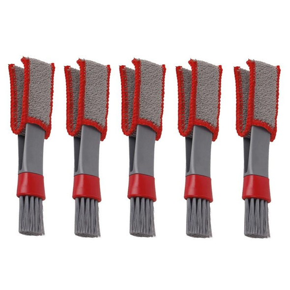 5 PCS Car Wash Brush Soft Hub Multi-Function Dust Removal Tool, Color: Red Gray Air Outlet Brush