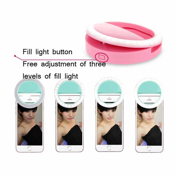 2 PCS Ring-Shaped Mobile Phone Selfie Fill Light LED Flashlight - Live Photography(White)