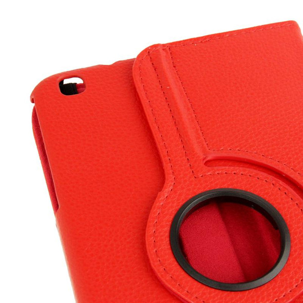 360 Degree Rotation Litchi Texture Leatherette Case with Holder for Galaxy Tab 3 (8.0) / T3110 / T3100 / T315(Red)