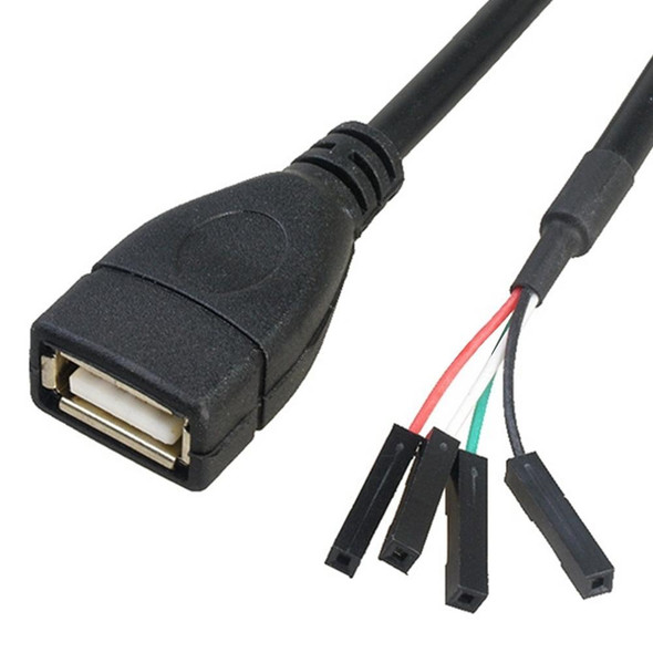 USB Male JUNSUNMAY USB 2.0 A to Female 4 Pin Dupont Motherboard Header Adapter Extender Cable, Length: 0.3m
