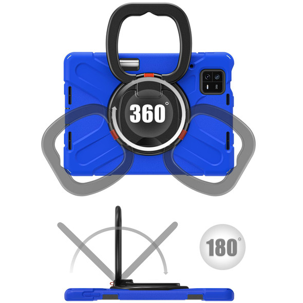 For Xiaomi Pad 6 / 6 Pro Silicone Hybrid PC Tablet Case with Holder & Shoulder Strap(Blue)