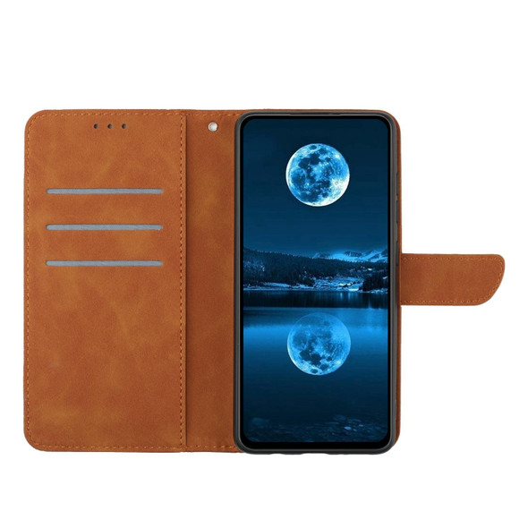 For Realme 11 Pro Stitching Embossed Leatherette Phone Case(Brown)