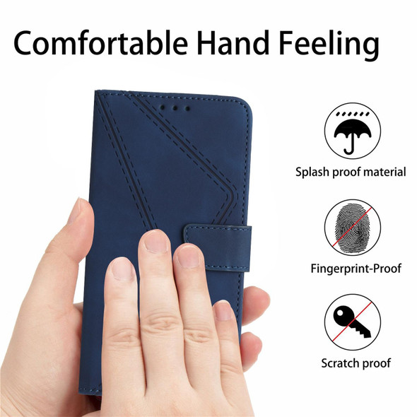 For vivo Y22 4G Global / Y35 4G Global Stitching Embossed Leather Phone Case(Blue)