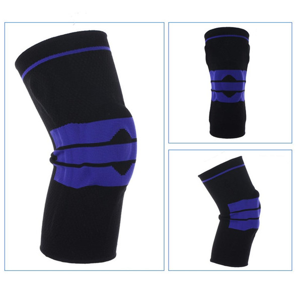 Outdoor Fitness Mountaineering Knit Protection Silicone Anti - collision Spring Support Sports Knee Protector, Size: XL (Black)