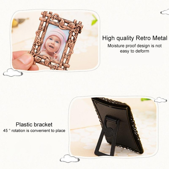 2 PCS Creative Metal Vintage Photo Frame(Gray Square)