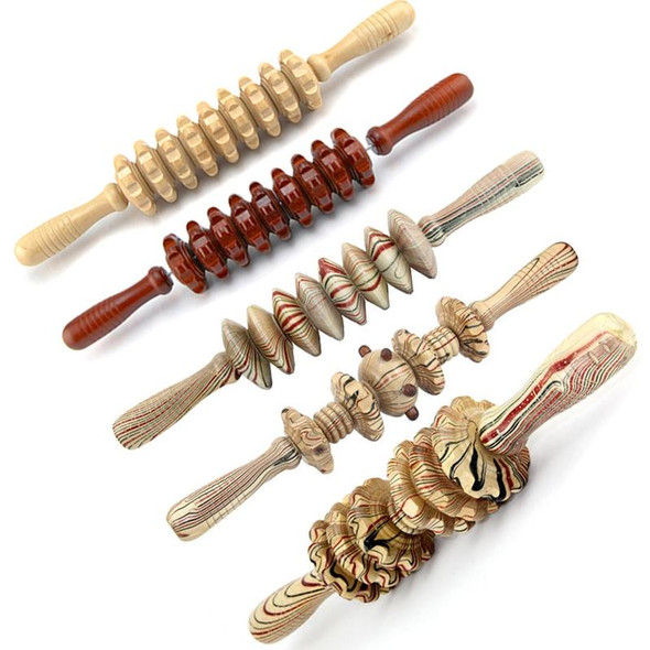 2 PCS Wooden Abdominal Massager Leg Roller Massager(388 Massage Wheel)