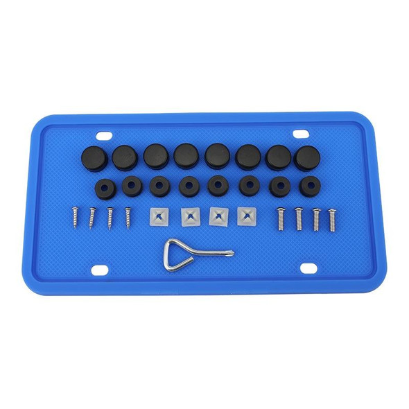 2 Sets Waterproof Rustproof Non-damaging Car Paint Silicone License Plate Frame, Specification: Blue