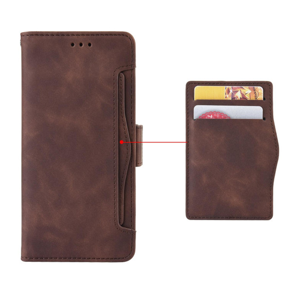 For Tecno Camon 20 Pro Skin Feel Calf Texture Card Slots Leatherette Phone Case(Brown)