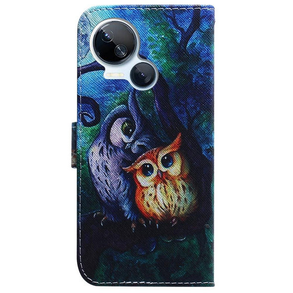 For Tecno Spark 10 5G Coloured Drawing Flip Leatherette Phone Case(Oil Painting Owl)