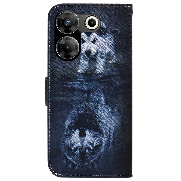 For Tecno Camon 20 Pro 5G Coloured Drawing Flip Leatherette Phone Case(Wolf and Dog)