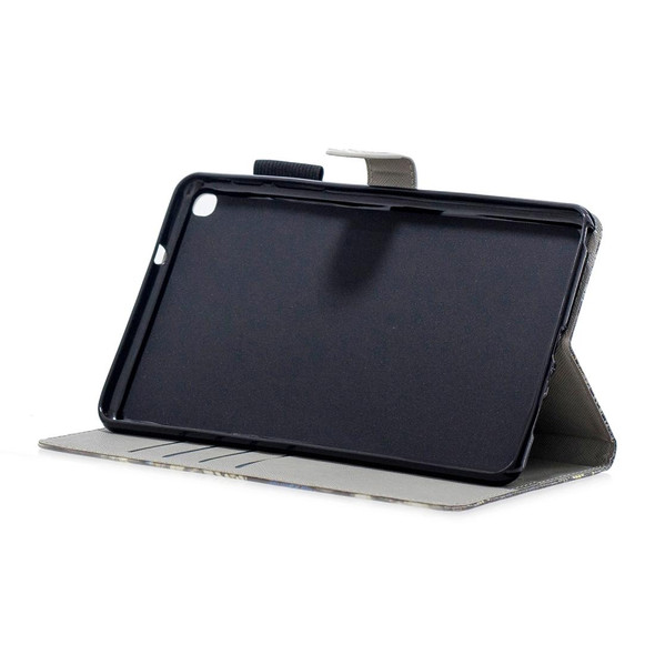 3D Horizontal Flip Leatherette Case with Holder & Card Slots For  Galaxy Tab A 8 (2019)(Blue Butterfly)