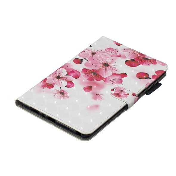 3D Horizontal Flip Leatherette Case with Holder & Card Slots For  Galaxy Tab A 8 (2019)(Red Flower)