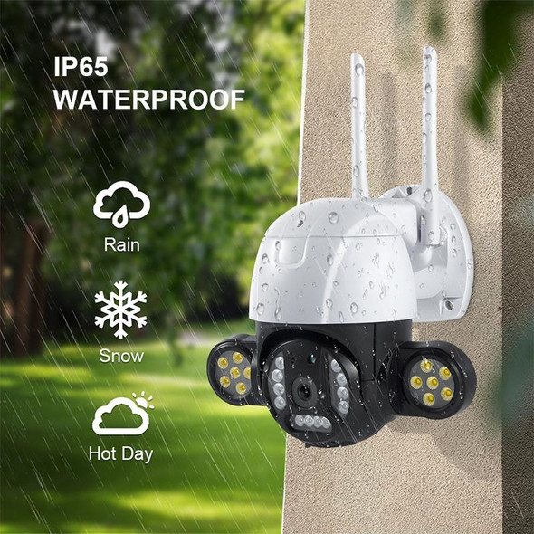 QX55 3.0 Million Pixels IP65 Waterproof 2.4G Wireless IP Camera, Support Motion Detection & Two-way Audio & Night Vision & TF Card, AU Plug