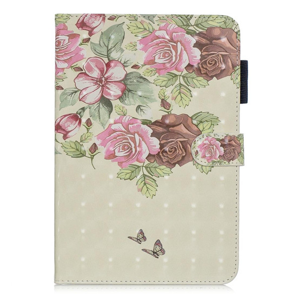 3D Horizontal Flip Leatherette Case with Holder & Card Slots For  Galaxy Tab A 8 (2019)(Flower Butterfly)