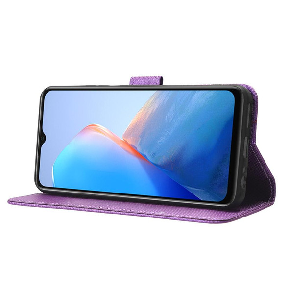 For Tecno Camon 20 Pro Diamond Texture Leatherette Phone Case(Purple)