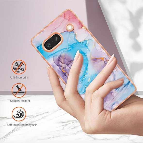 For Google Pixel 7a Electroplating IMD TPU Phone Case(Blue Marble)