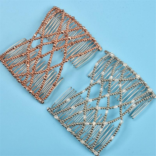 3 PCS Woman Elastic Magic DIY Vintage Headband Fashion Hair Maker Bun Hair Combs Metal Hairpins Hair Accessories(Blue)