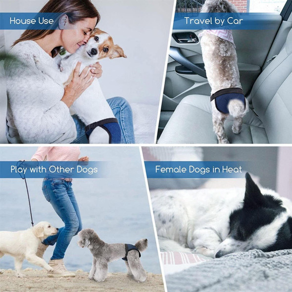 Breathable Dog Physiological Pants Menstrual Pants Anti-harassment Sanitary Pants Blue M: 35-43cm