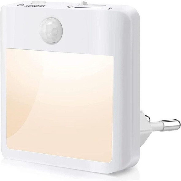 NL2101 Motion Sensor LED Night Light AC Plug Dimming Sleep Lights,Spec: Warm and White US Plug