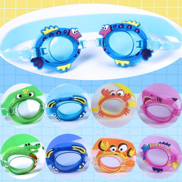 Cartoon Children Swimming Goggles Baby Waterproof Anti-fog High-definition Swimming Goggles(Big Red Blue Crab)