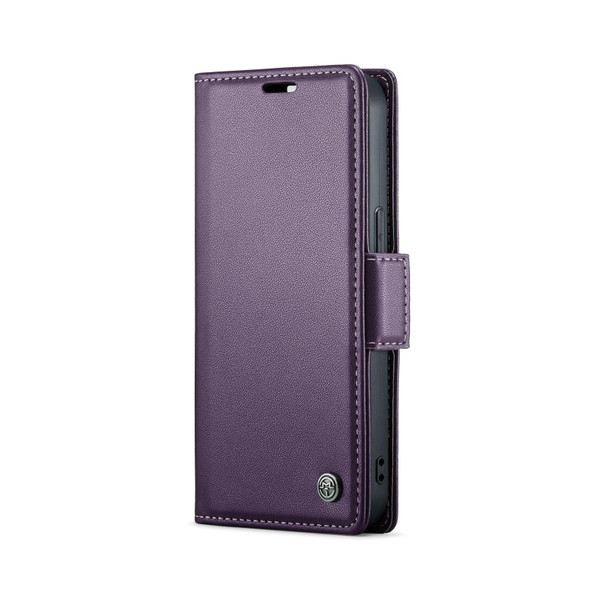 For iPhone 13 mini CaseMe 023 Butterfly Buckle Litchi Texture RFID Anti-theft Leatherette Phone Case(Pearly Purple)