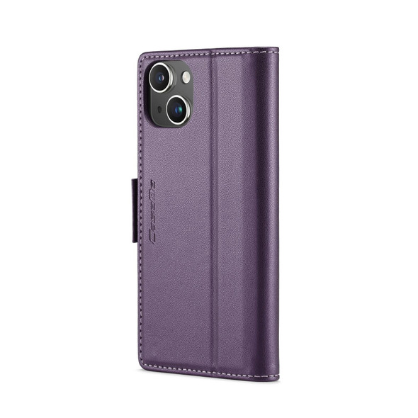 For iPhone 13 mini CaseMe 023 Butterfly Buckle Litchi Texture RFID Anti-theft Leatherette Phone Case(Pearly Purple)