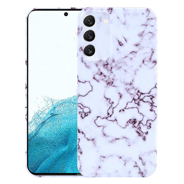 For Samsung Galaxy S22 5G Marble Pattern Phone Case(Red White)