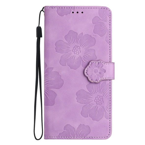 For Google Pixel 8 Flower Embossing Pattern Leatherette Phone Case(Purple)
