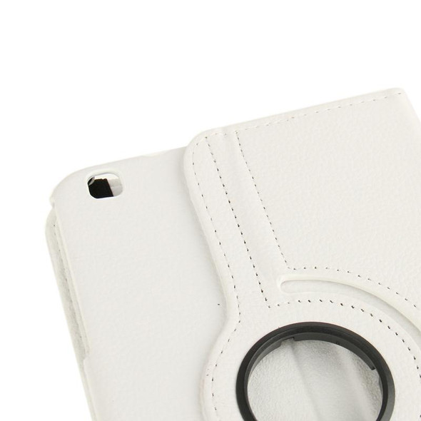 360 Degree Rotation Litchi Texture Leatherette Case with Holder for Galaxy Tab 3 (8.0) / T3110 / T3100 / T315(White)