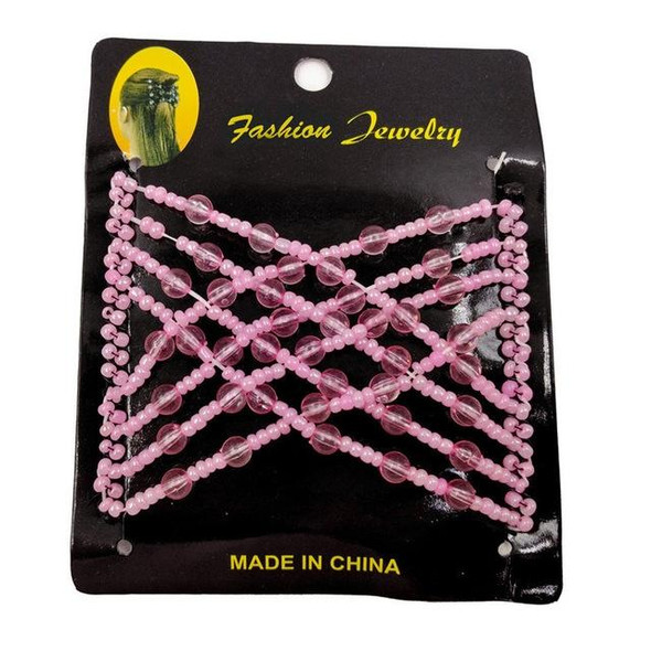 3 PCS Woman Elastic Magic DIY Vintage Headband Fashion Hair Maker Bun Hair Combs Metal Hairpins Hair Accessories(Pink)